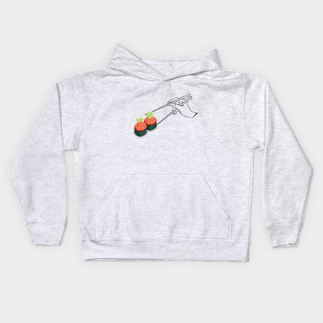 Kawaii Sushi rolls Kids Hoodie by Islanr